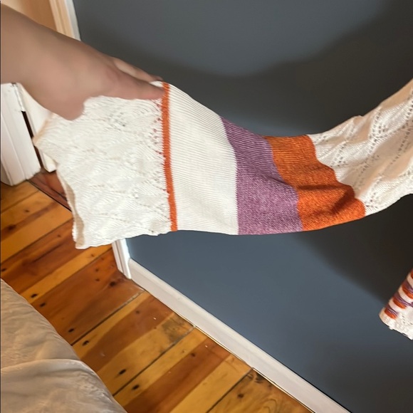 Double Take Orange and Purple Striped Sweater - Picture 5 of 5